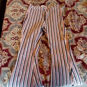 stripped flair pants